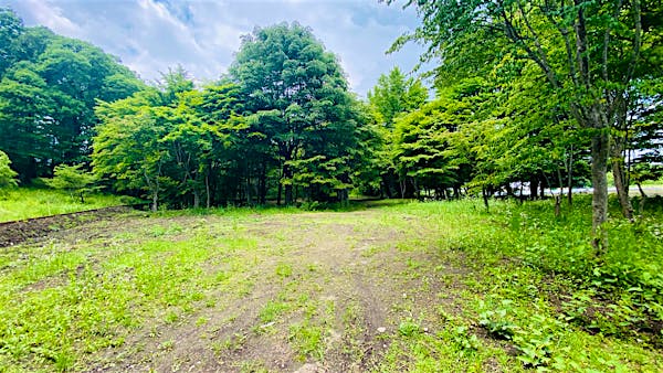 前面道路から敷地への進入も含めて、とても平坦な土地。